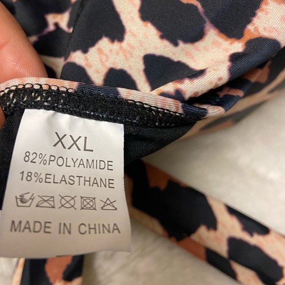 NWOT womens one piece push up bra swimsuit halter leopard print plus size XXL - Picture 8 of 8